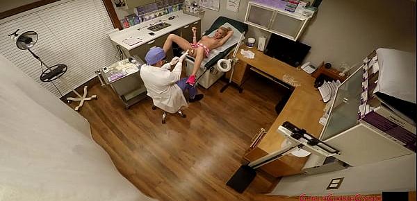  Bella Ink - Tampa University Physical Exam - Part 3 of 9 - Big titted blonde examined poked and prodded by the doctor, forced to do exercises, get her pussy probed, spread wide in the stirrups, mandatory examination